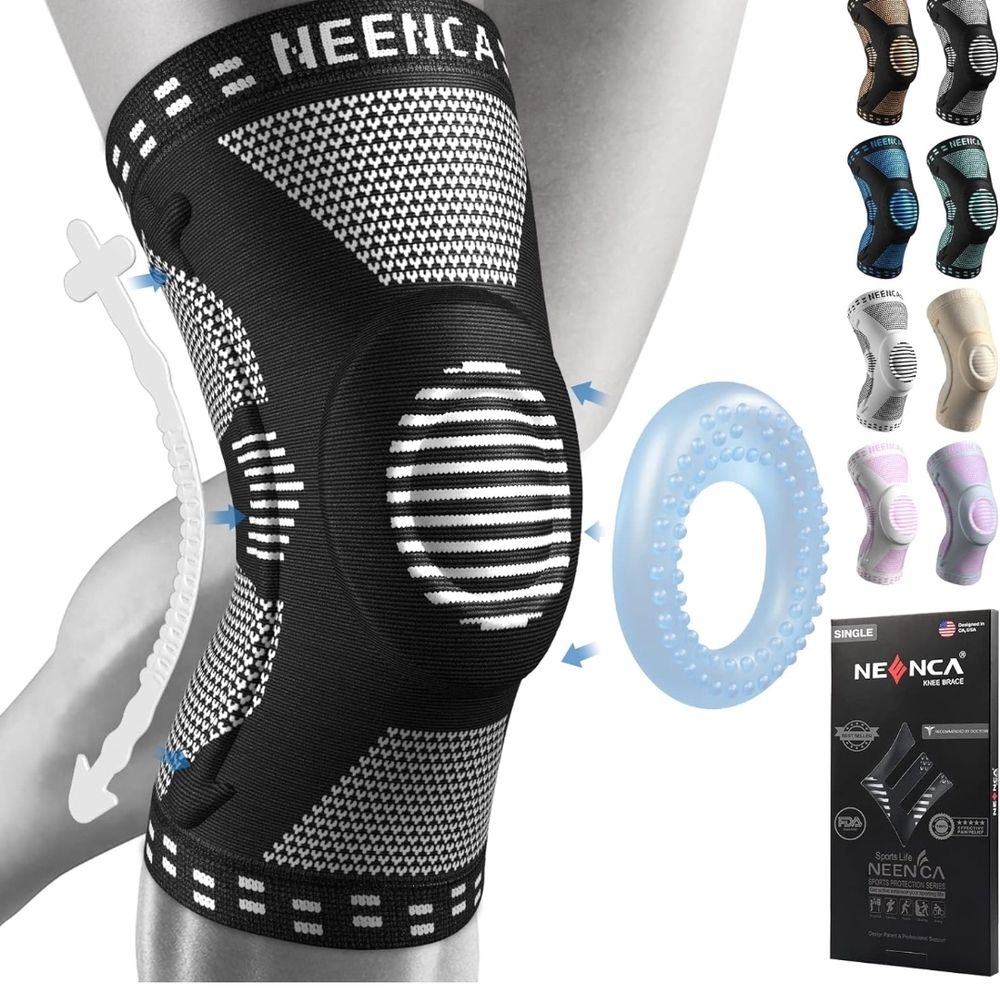 Neenca Black Knee Brace Compression Side Stabilizers